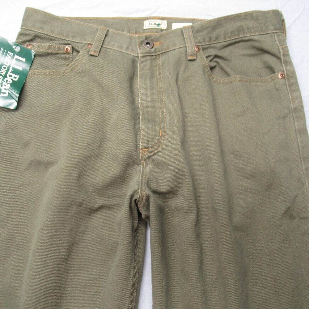 LL Bean Jeans Womens 14 Regular Green Straight Leg Classic Fit Bootcut 32x30 NEW - Picture 4 of 13